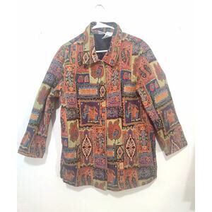 Vintage 90s White Stag Multi-Colored Tapestry Jacket